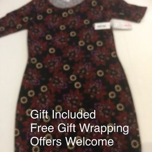 BNWT LuLaRoe Small Julia Black w/Floral Pattern